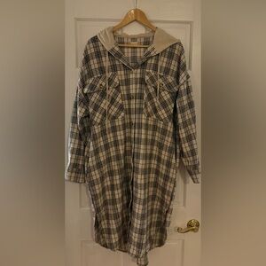 Altar'd State Black and Beige Plaid Shirt